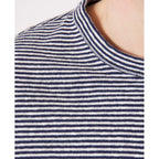 Tee Shirt Ss Tee Striped Cotton Linen - White/Navy