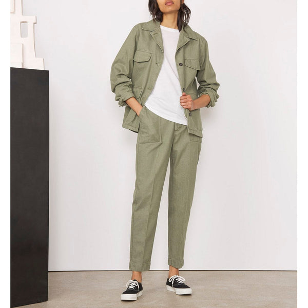 Saskia Pleat Pants - Light Olive - Women's