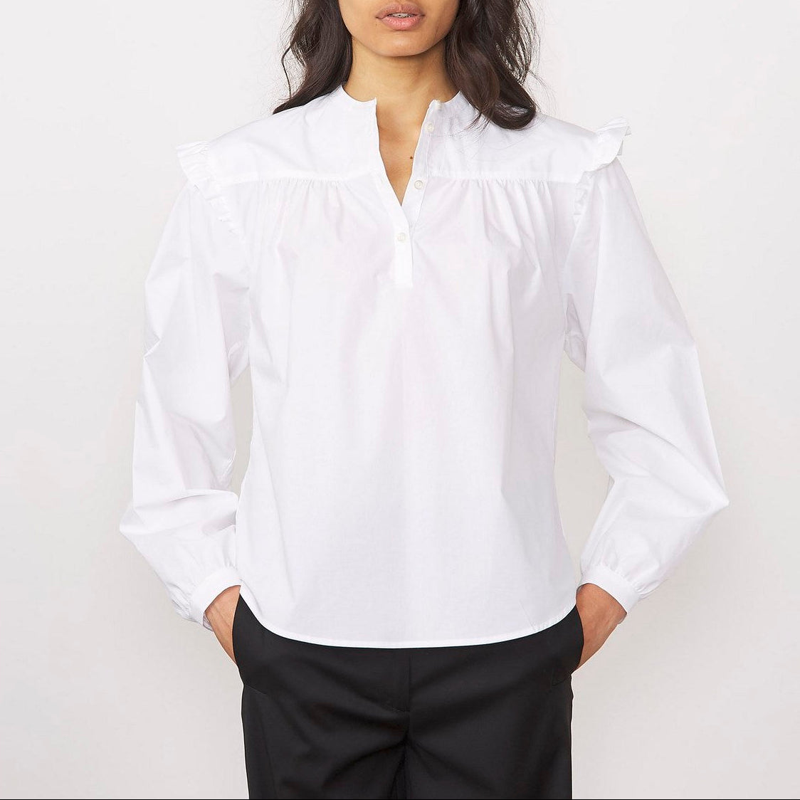 Chemise Charline White Cotton Poplin - White