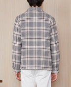Sur Chemise Justin Ovs Wo Textur Check - Grey/Ecru/Plumwine