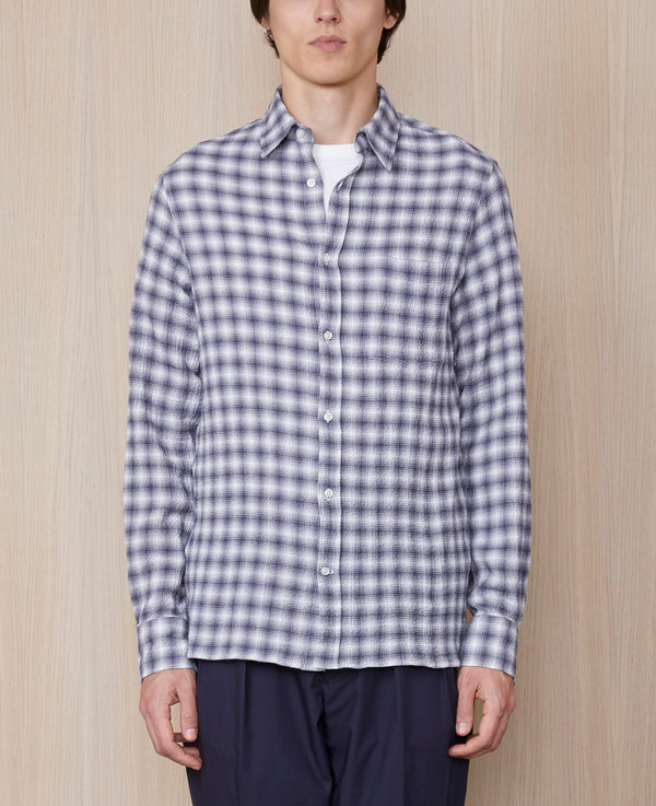 Alex No Button On Pocket Shirt - Darkgrey/White - Men