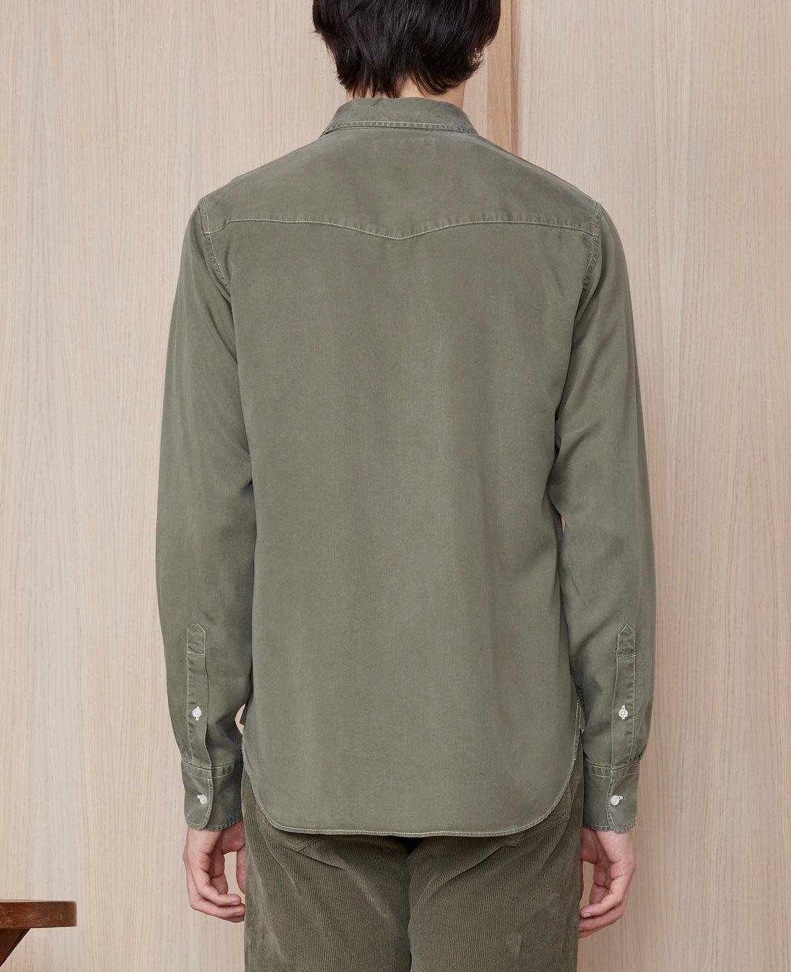 Chemise Lipp Gmt Dye Cly Contr Stit - Olivebonsai