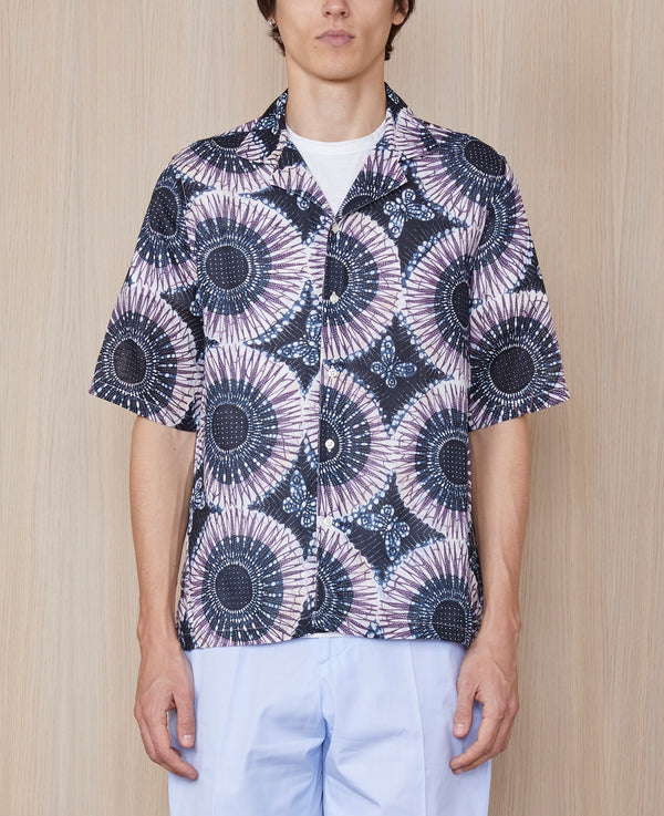 Eren SS Shirt - Dknavy/Blue/Plumwine - Men