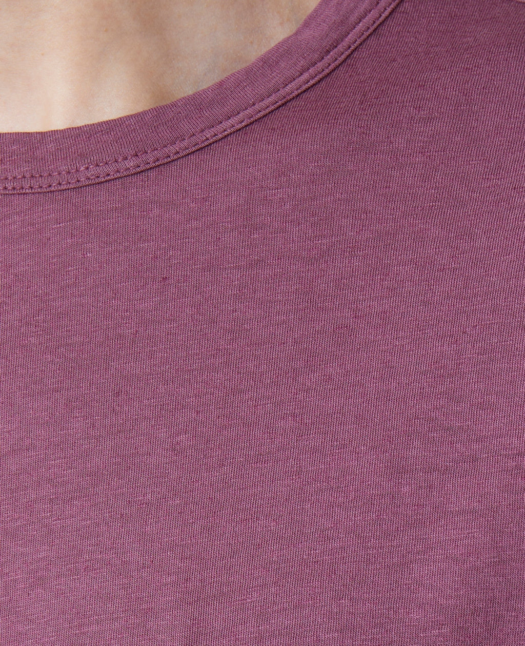 Tee Shirt Ss Tee Pkt Co Lin Ten Slub - Plumwine