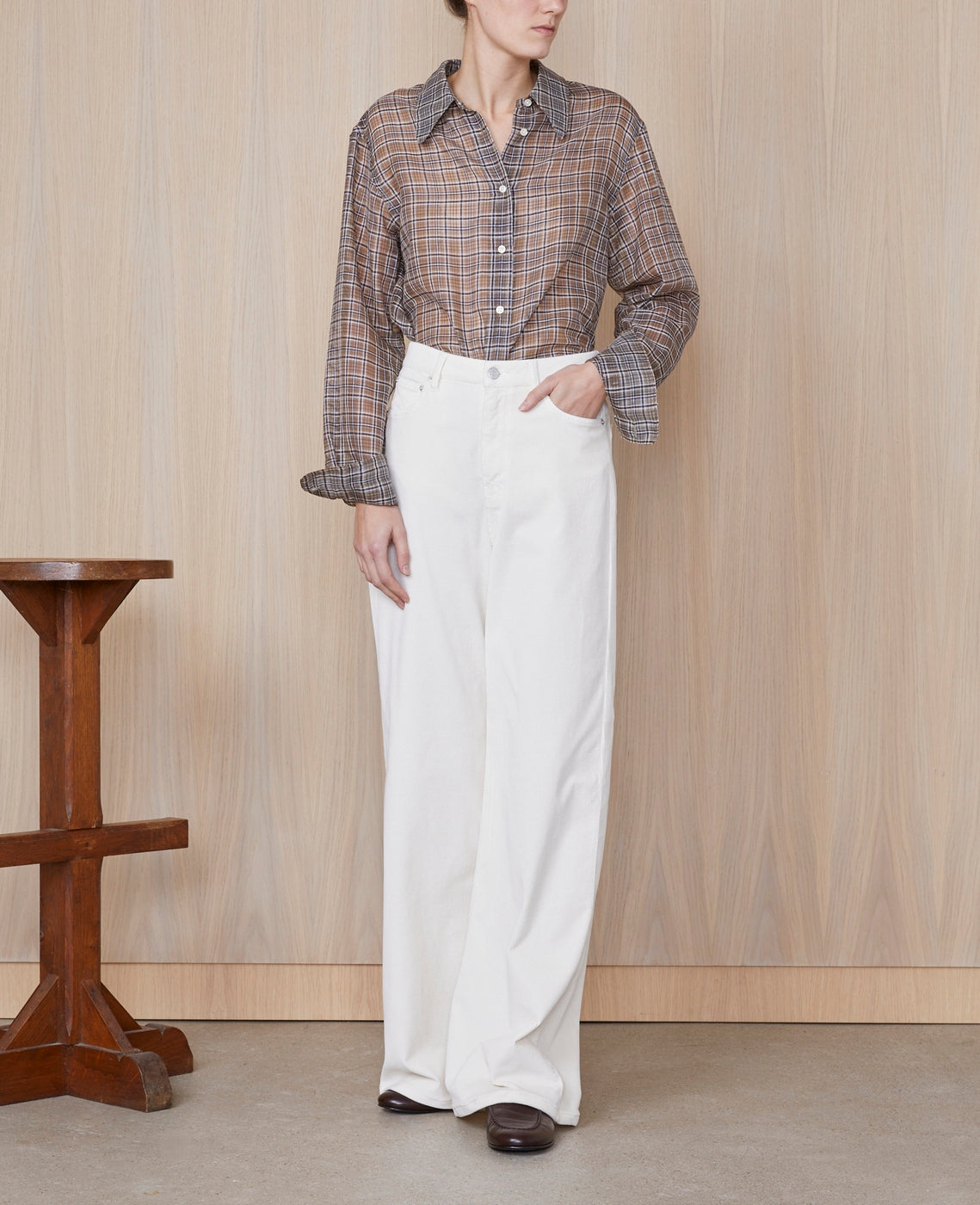 Jeans Romy 5Pkt Itl Gmtdye Cord Co - Cream