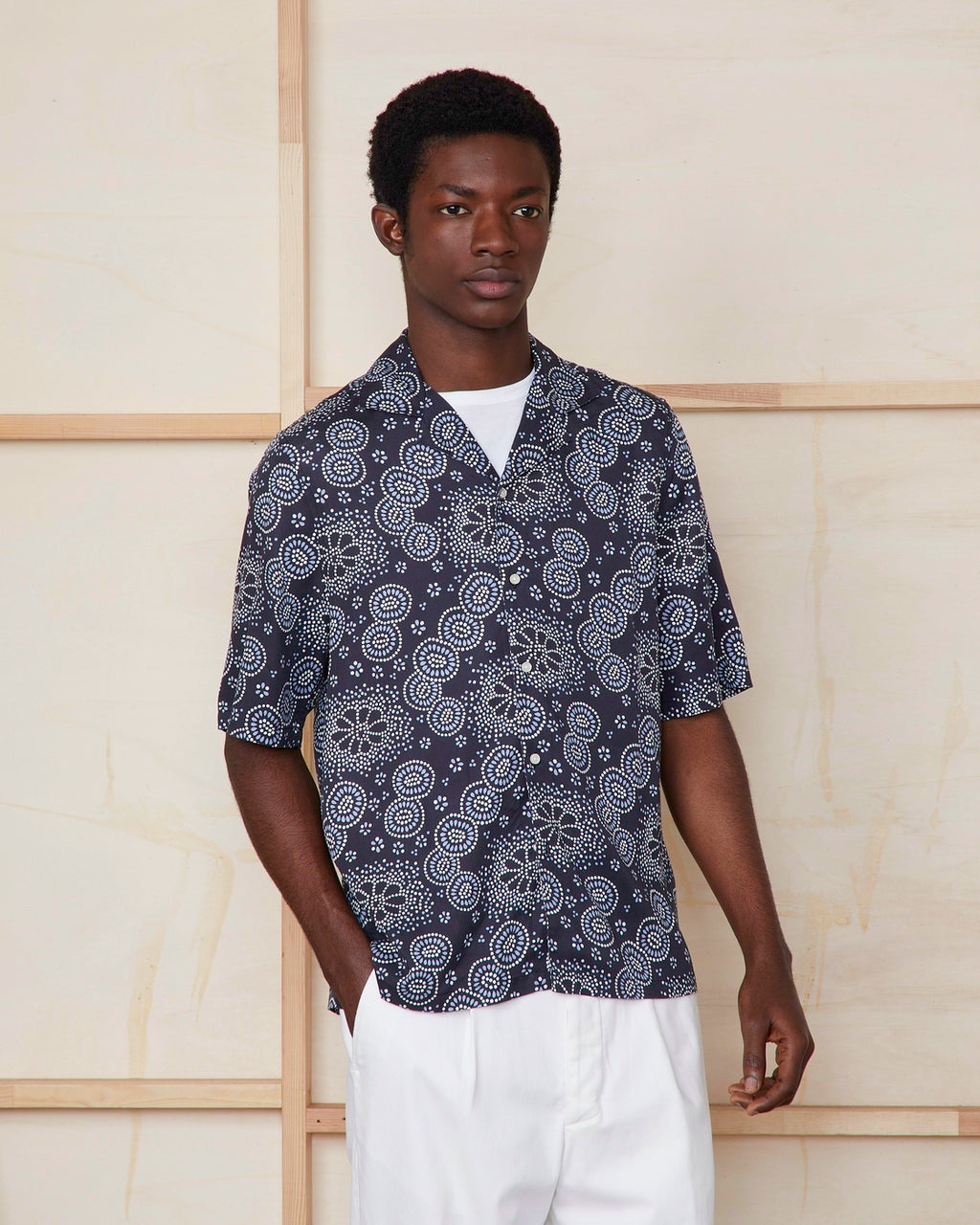 Chemise Eren Manches Courtes - Bleu Marine/Bleu/Blanc - Homme