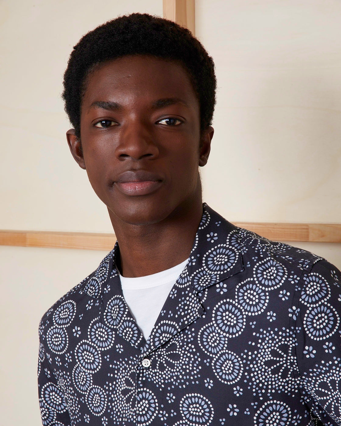 Chemise Eren Manches Courtes - Bleu Marine/Bleu/Blanc - Homme