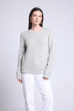 Jersey de Cuello Redondo Bubble de Cachemira Waldorf - Gris Claro - Mujer