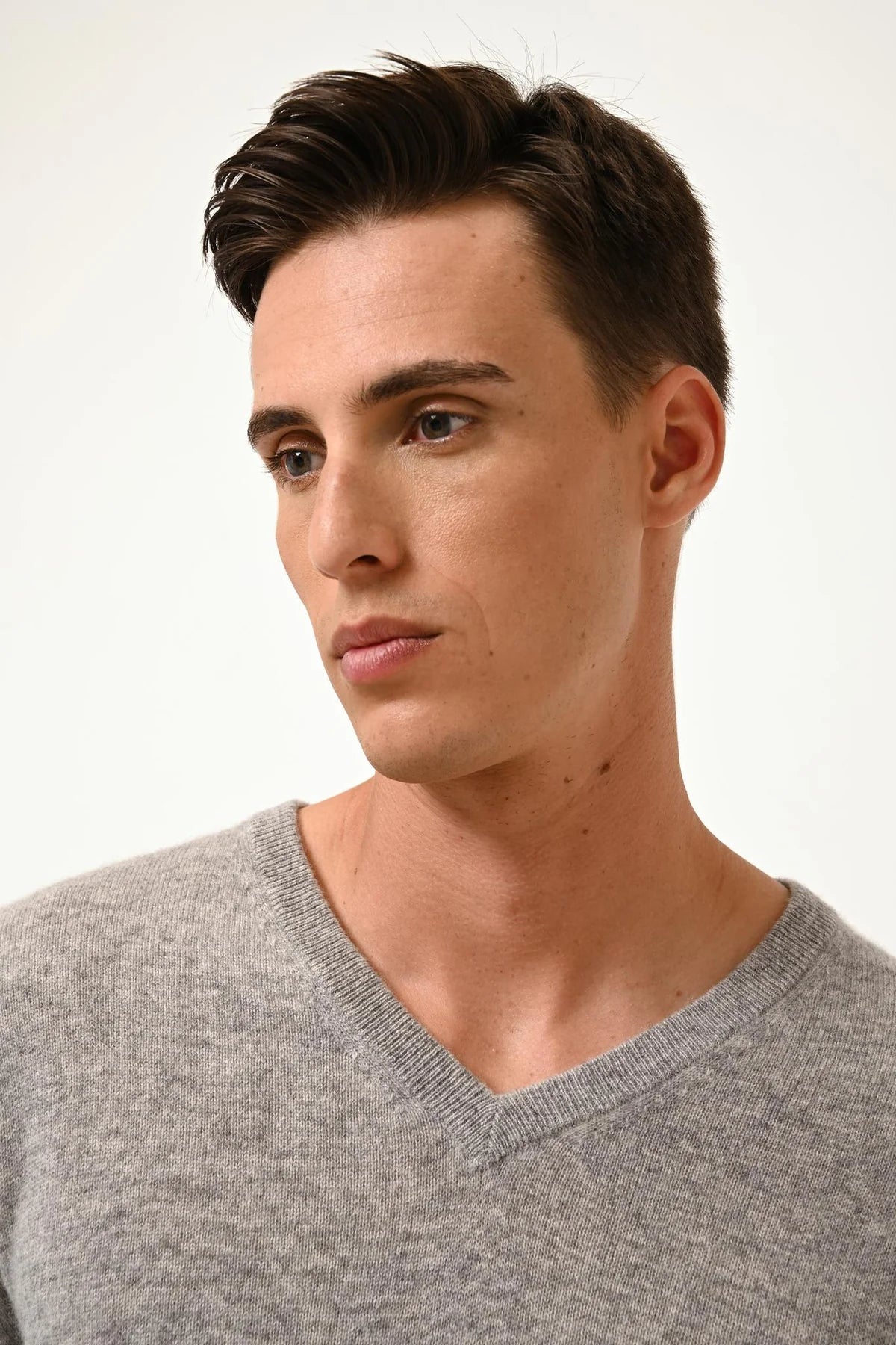 V-Neck Jumper - Walt - Mottled Cloud
