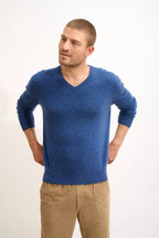 Jersey de Cuello en V - Walt - Océano Jaspeado