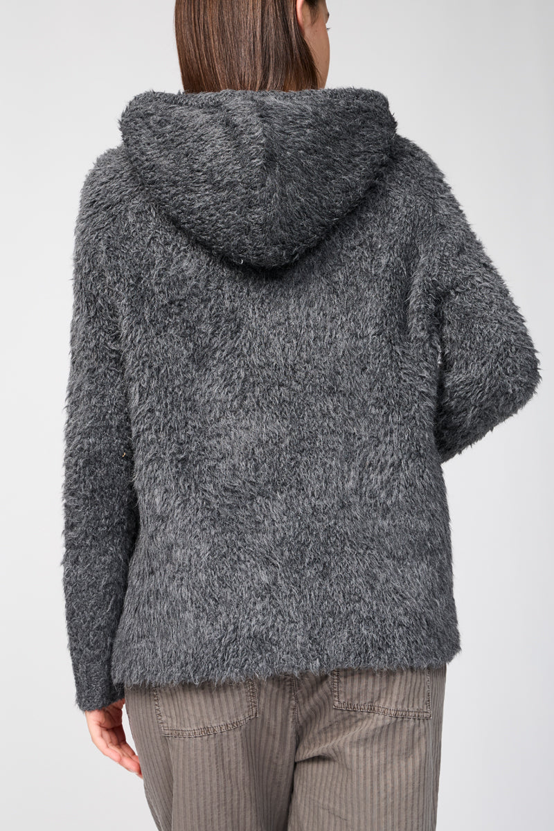 James Perse - Pull À Capuche En Laine Sherpa - Anthracite - Femme