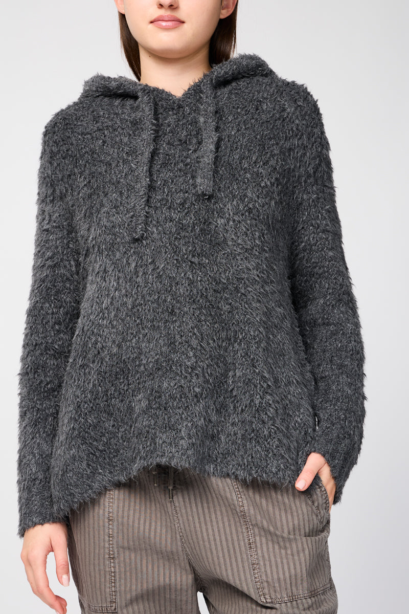 James Perse - Pull À Capuche En Laine Sherpa - Anthracite - Femme