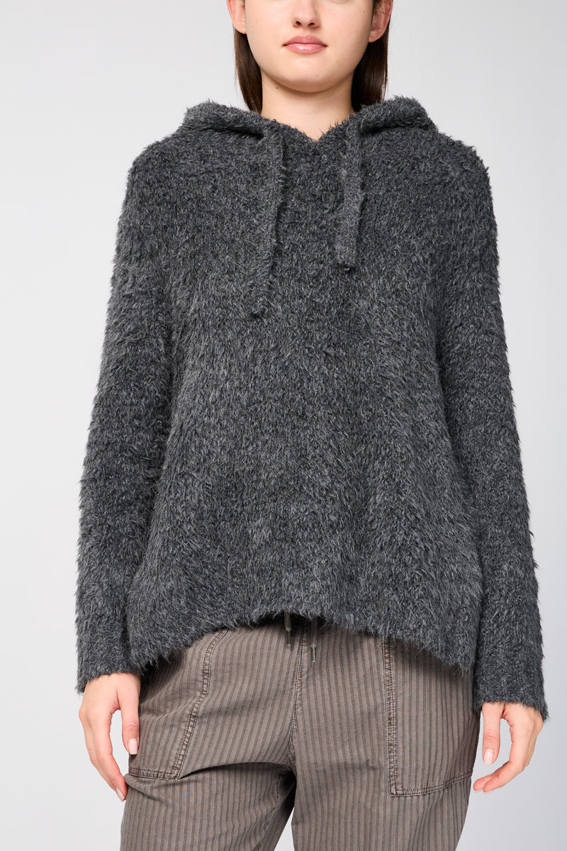 James Perse - Pull À Capuche En Laine Sherpa - Anthracite - Femme