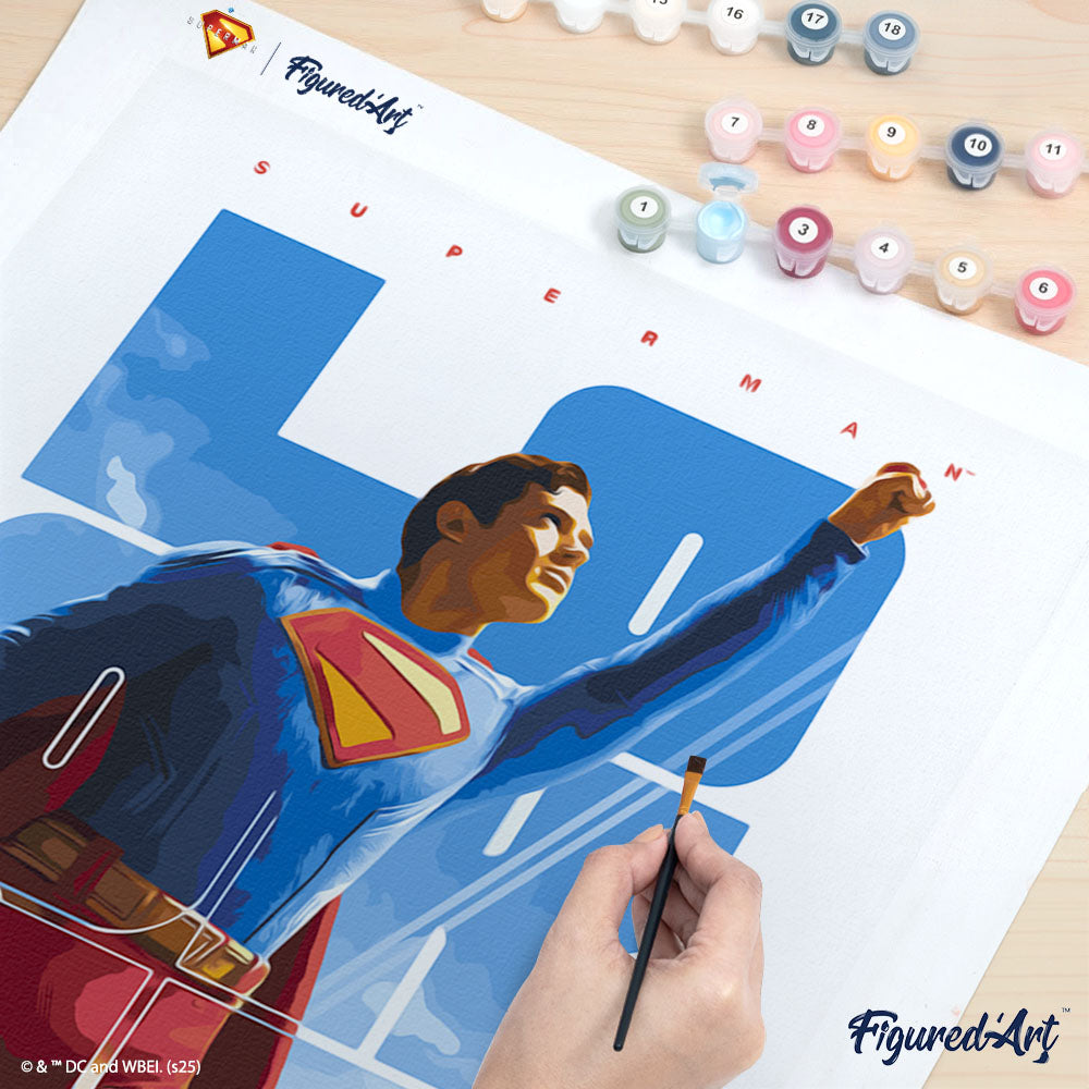 Peinture Par Numéros - Superman Regarde Vers Le Haut Affiche