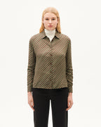 Blusa marrón rayas diagonal Kati sostenible-1