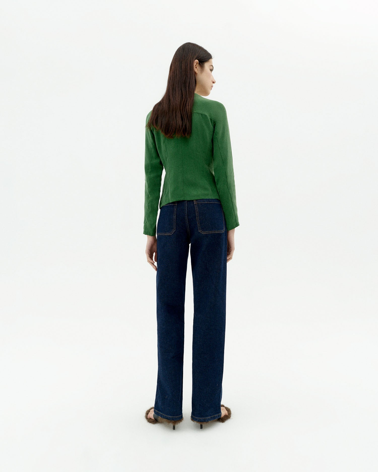 Blusa verde cupro Briana sostenible-4