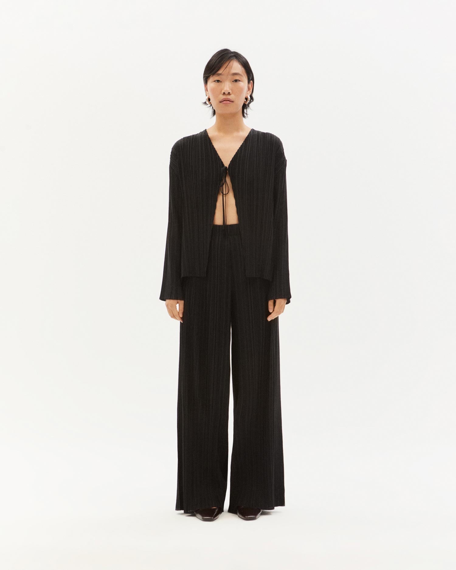 Blusa black pleated Marina sostenible - 2