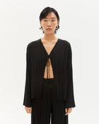 Blusa black pleated Marina sostenible - 1