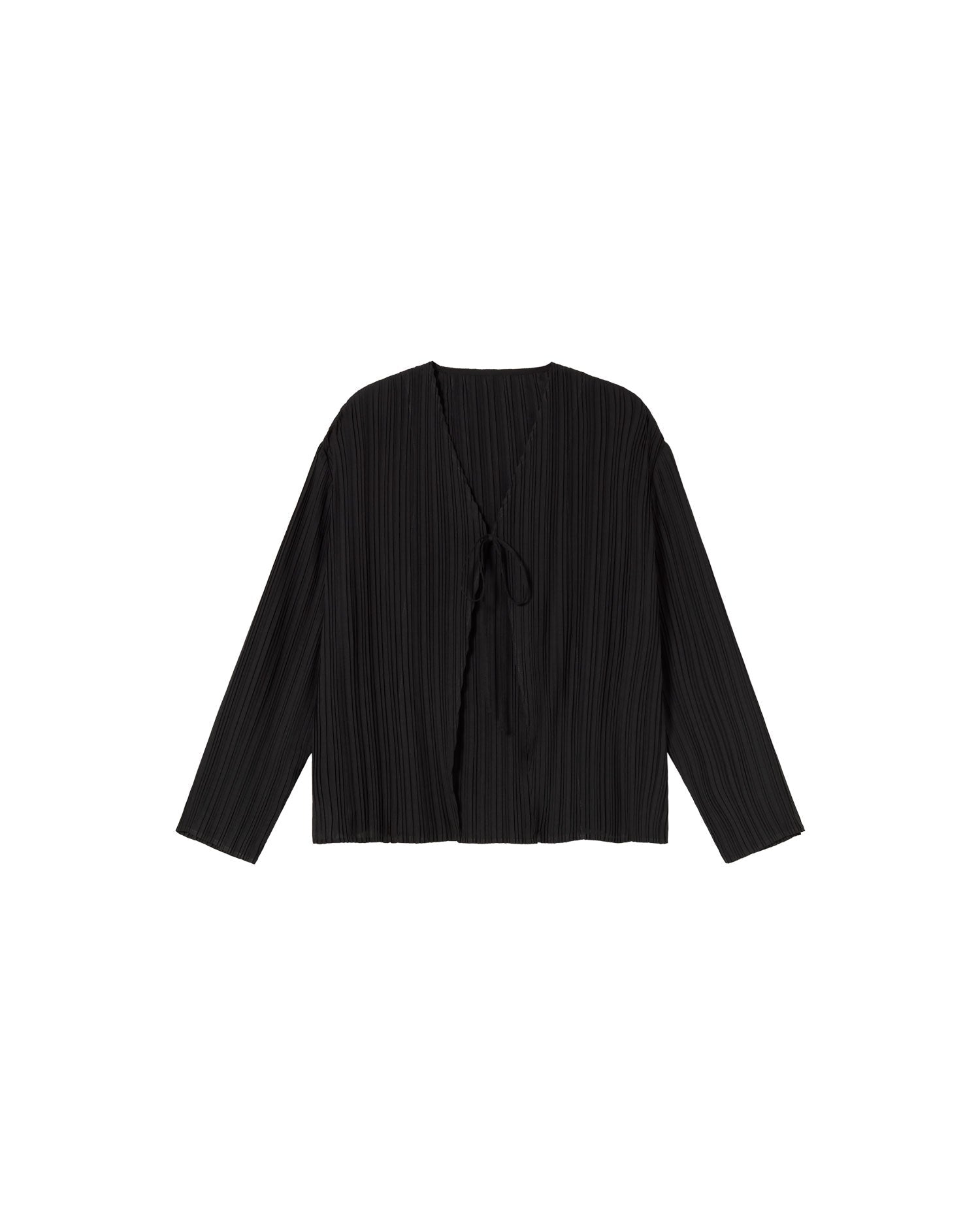 Blusa black pleated Marina sostenible - silueta 1
