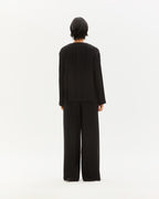 Blusa black pleated Marina sostenible - 4