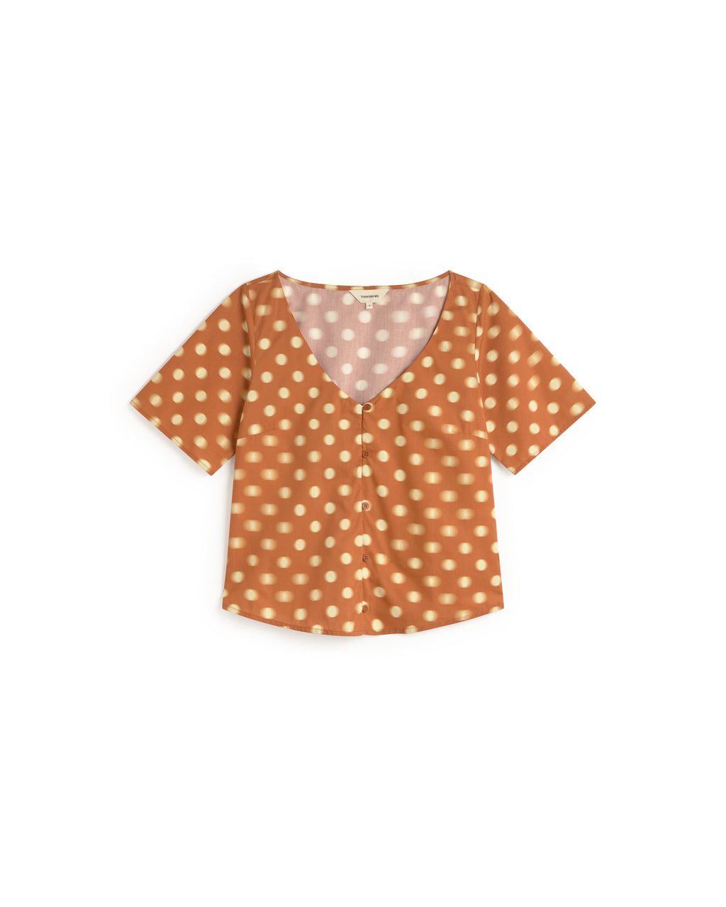 Blusa lunares marrón Leia sostenible silueta - 1