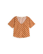 Blusa lunares marrón Leia sostenible silueta - 1
