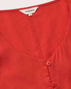 Blusa roja hemp Leia sostenible silueta - 2