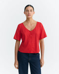 Blusa roja hemp Leia sostenible - 2