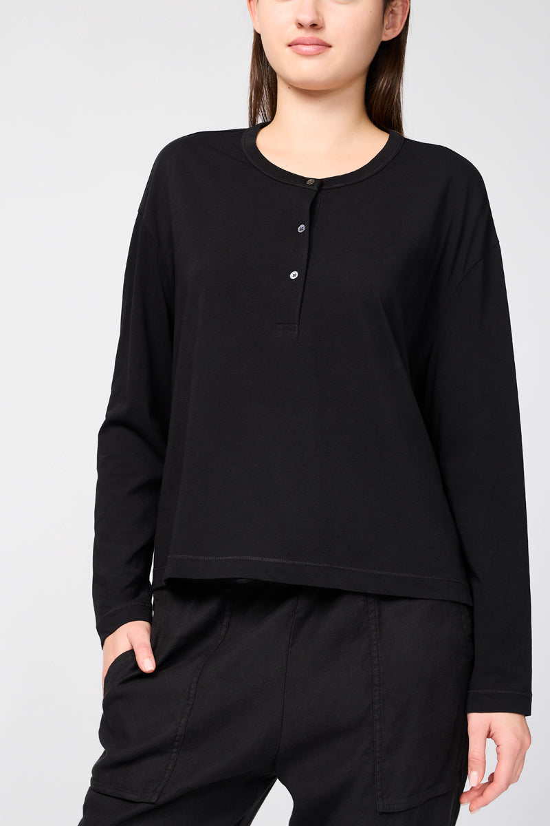 Maillot Henley Clean Finish - Noir - Femme