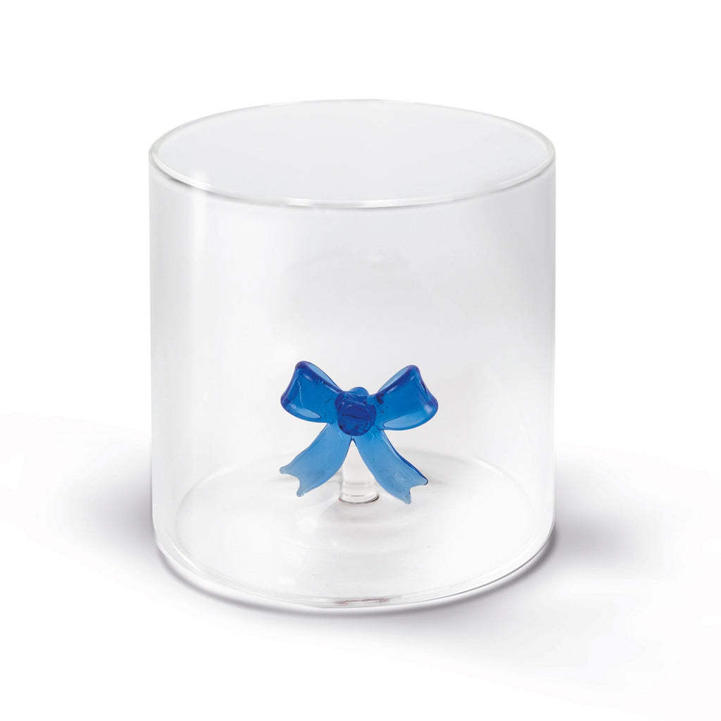 Vaso De Vidrio Borosilicato - Figura Lazo Azul
