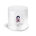 Set of 4 Borosilicate Glass Tumblers - Padlock Figurine