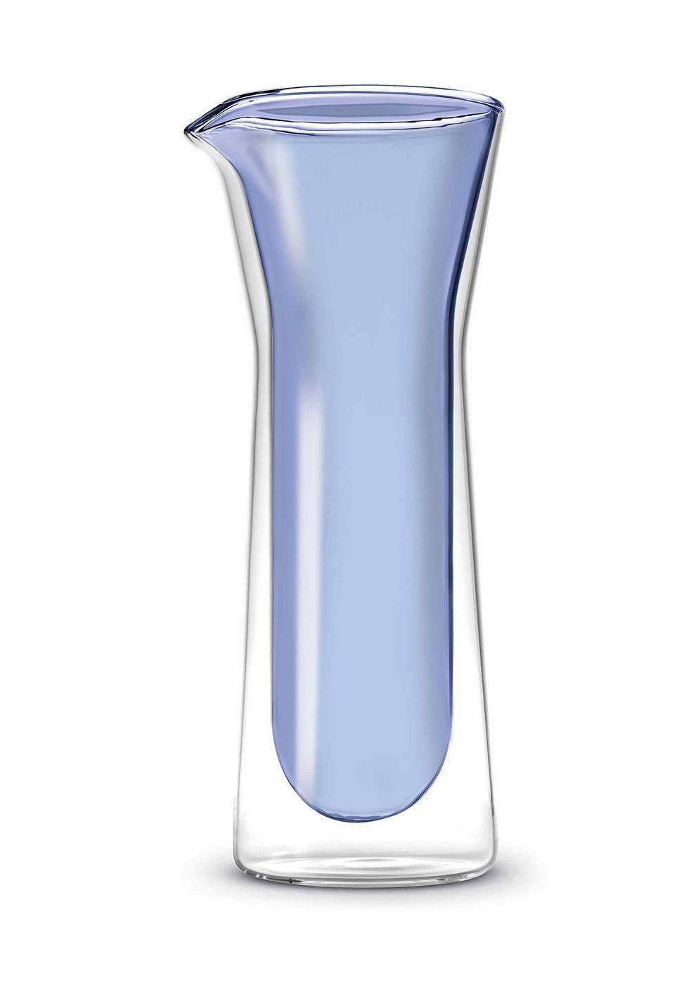 Double Walled Glass Pitcher - Blue