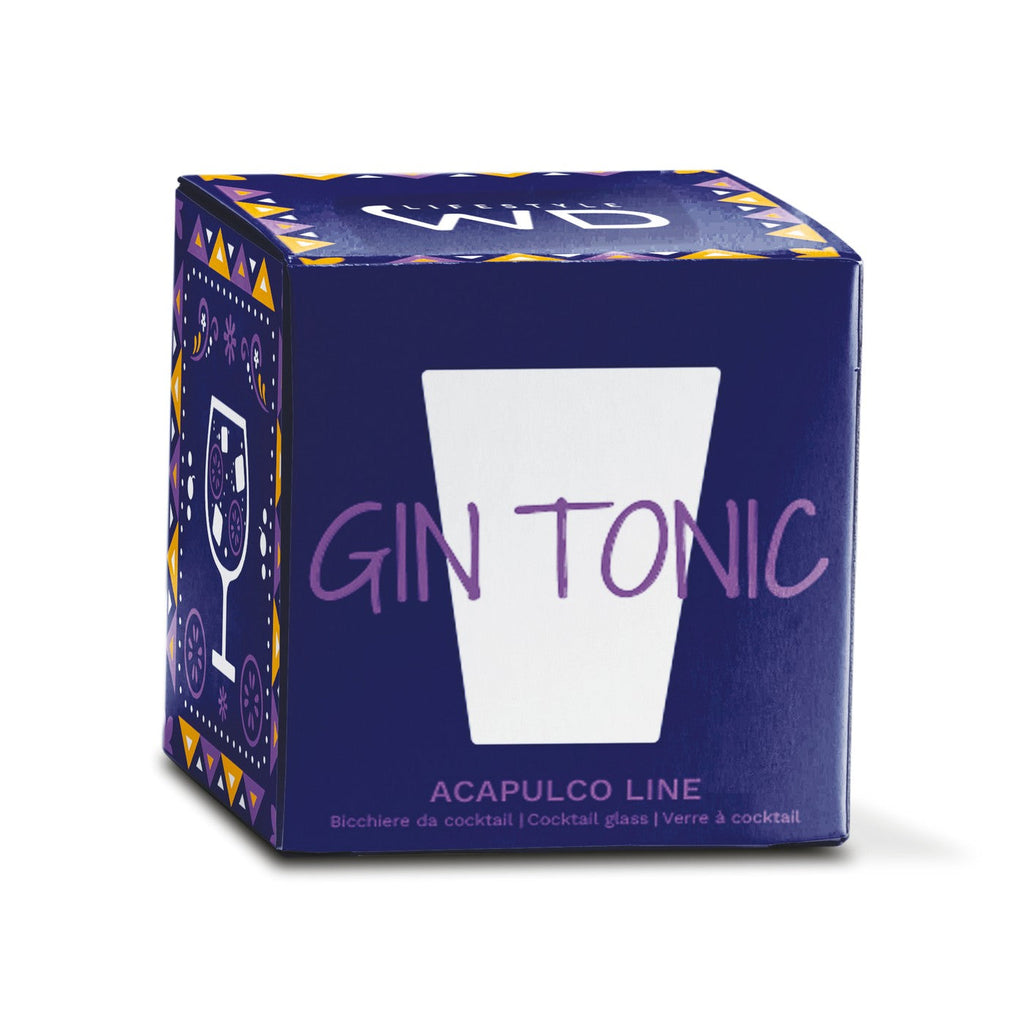 Lot De 4 Verres À Cocktail En Verre Borosilicate - Inscription Gin