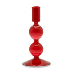 Portavelas De Vidrio 16 Cm - Rojo