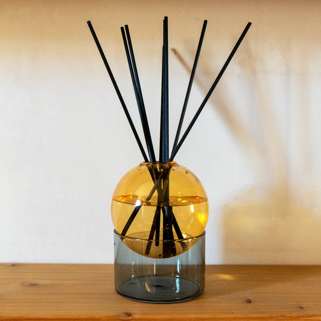 Vase / Diffuseur En Verre Coloré - Ambre/Gris