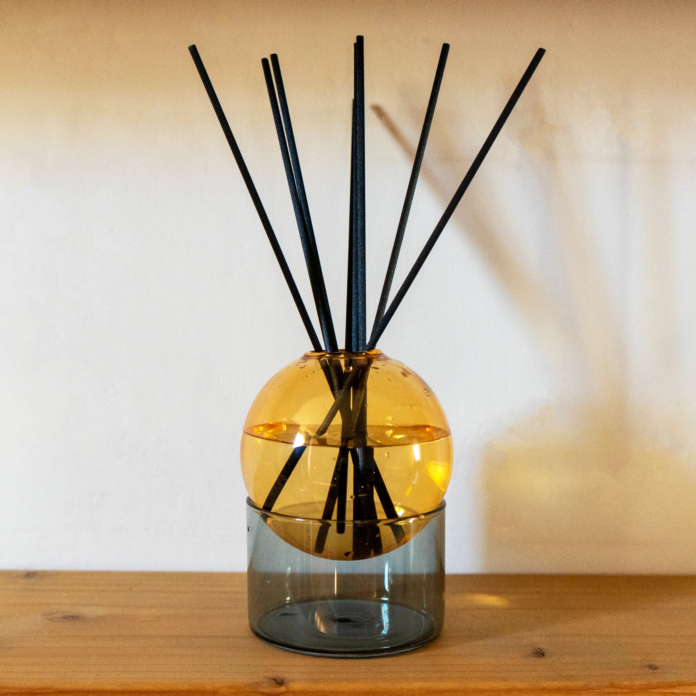 Vase / Diffuseur En Verre Coloré - Ambre/Gris