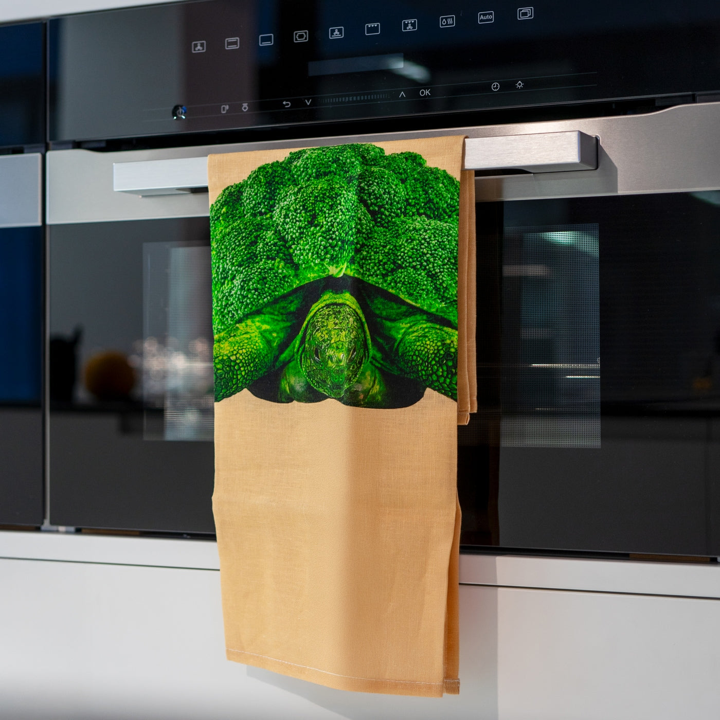 100% Linen Tea Towel 50X65Cm - Cauliflower Decoration