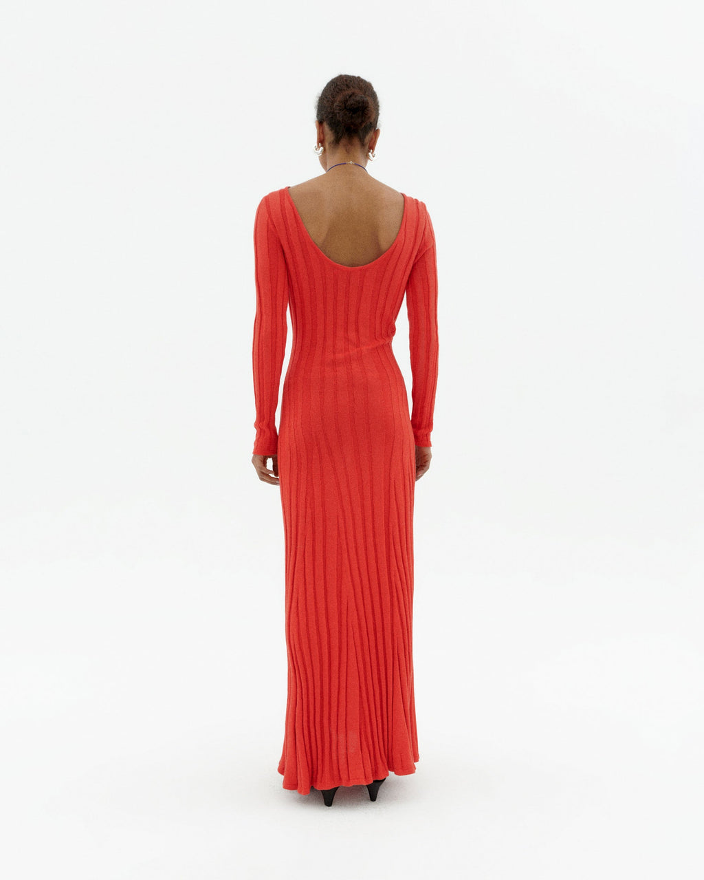 Vestido rojo punto Riko sostenible-2