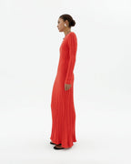 Vestido rojo punto Riko sostenible-3