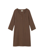 Vestido marrón rayas Maria sostenible - silueta 1