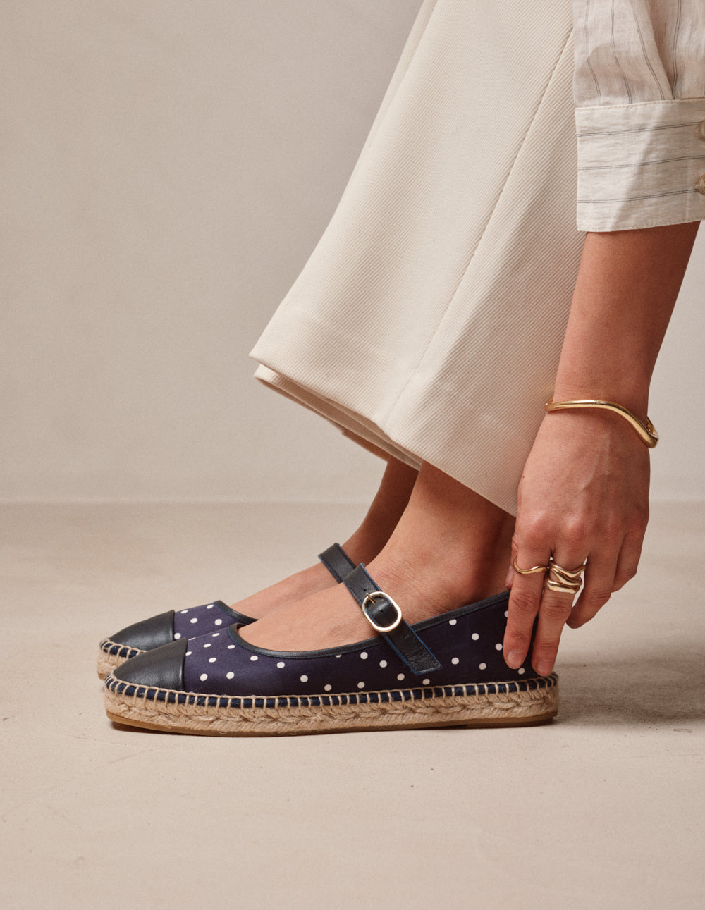 Espadrilles Bebi - Pois Marine - Femme