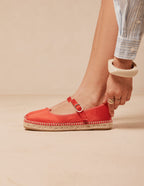 Espadrilles Bebi - Satin Rouge - Femme