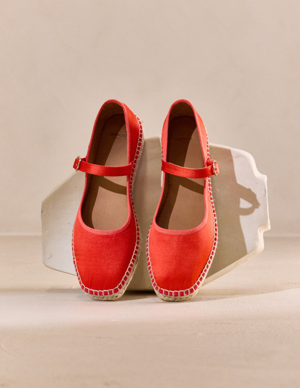 Espadrilles Bebi - Satin Rouge - Femme