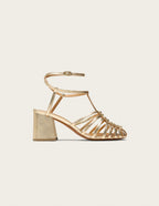 Sandales À Talons Ciana - Cuir Doré - Femme
