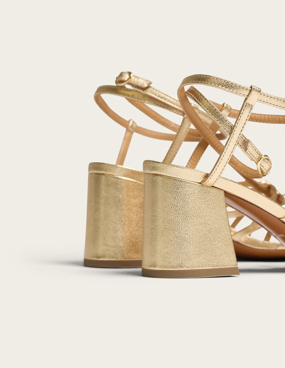 Sandales À Talons Ciana - Cuir Doré - Femme