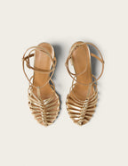 Sandales À Talons Ciana - Cuir Doré - Femme