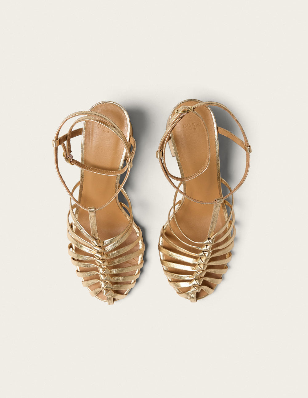 Sandales À Talons Ciana - Cuir Doré - Femme
