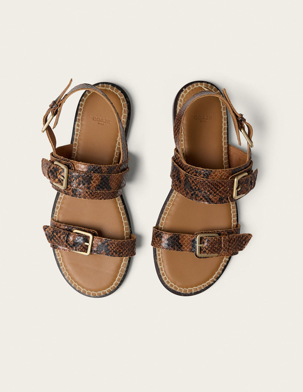 Espadrilles Lozi - Cuir Python Marron - Femme