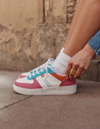 Baskets Basses Maxence F - Rose Turquoise Orange - Femme