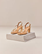 Carla Heeled Sandals - Gold Leather